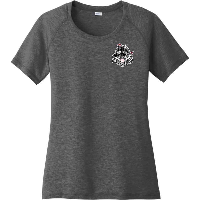 Grundy Senators Ladies PosiCharge Tri-Blend Wicking Scoop Neck Raglan Tee