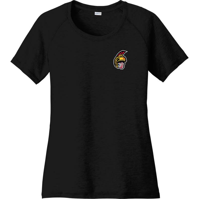 Seacoast Spartans Ladies PosiCharge Tri-Blend Wicking Scoop Neck Raglan Tee
