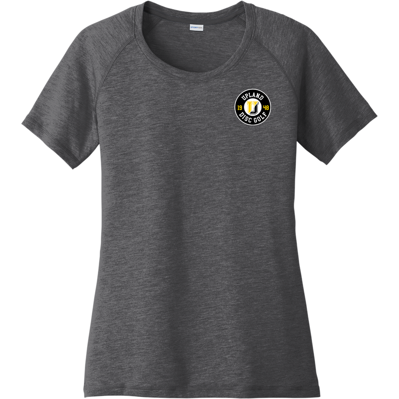 Upland Disc Golf Ladies PosiCharge Tri-Blend Wicking Scoop Neck Raglan Tee
