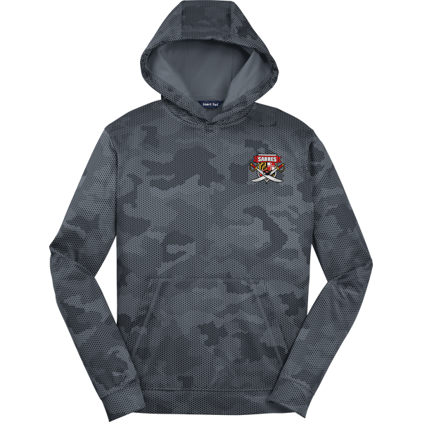 SOMD Sabres Youth Sport-Wick CamoHex Fleece Hooded Pullover