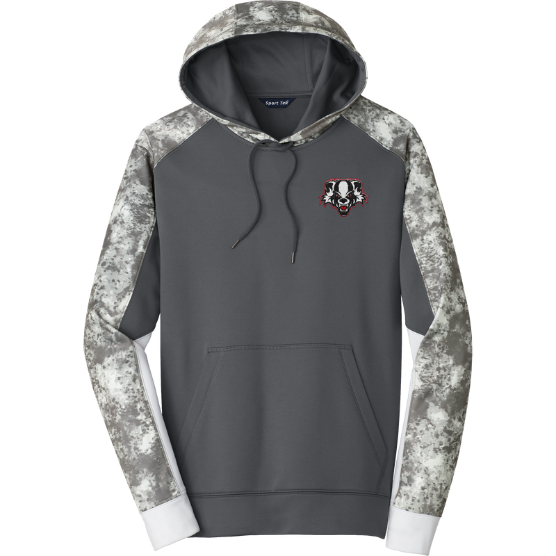 Scary Badgers Sport-Wick Mineral Freeze Fleece Colorblock Hooded Pullover