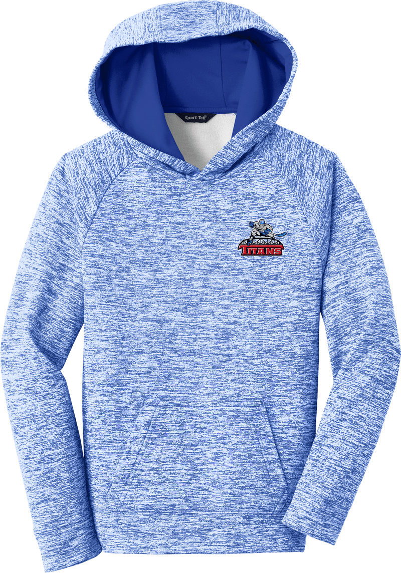 NJ Titans Youth PosiCharge Electric Heather Fleece Hooded Pullover