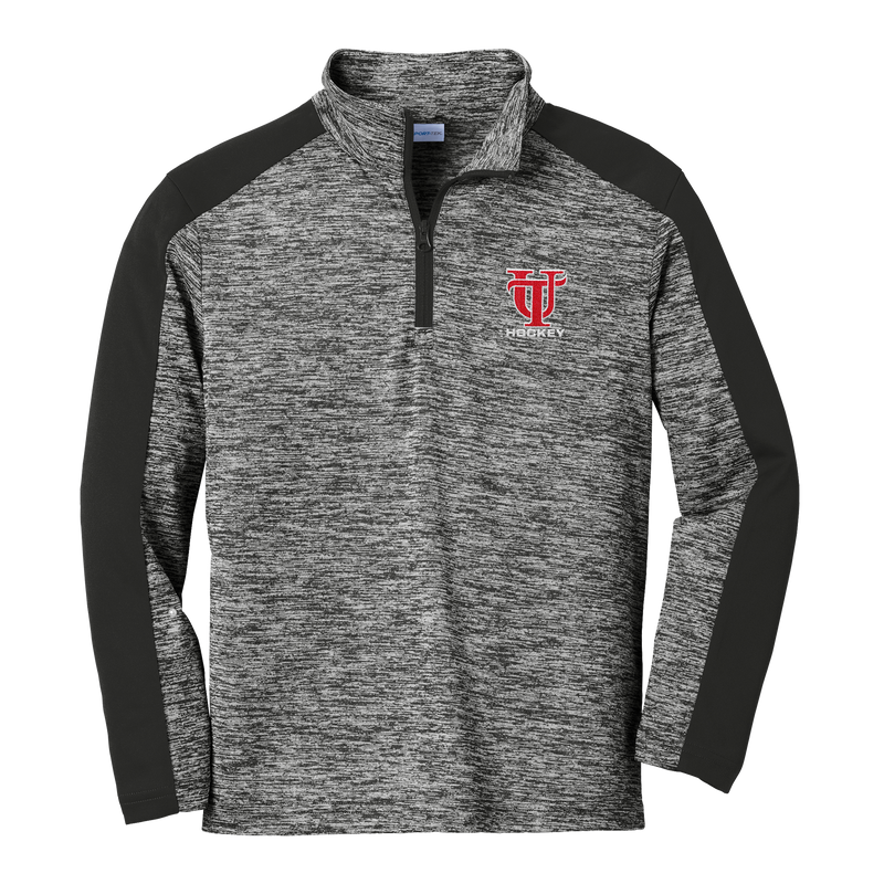 University of Tampa Youth PosiCharge  Electric Heather Colorblock 1/4-Zip Pullover