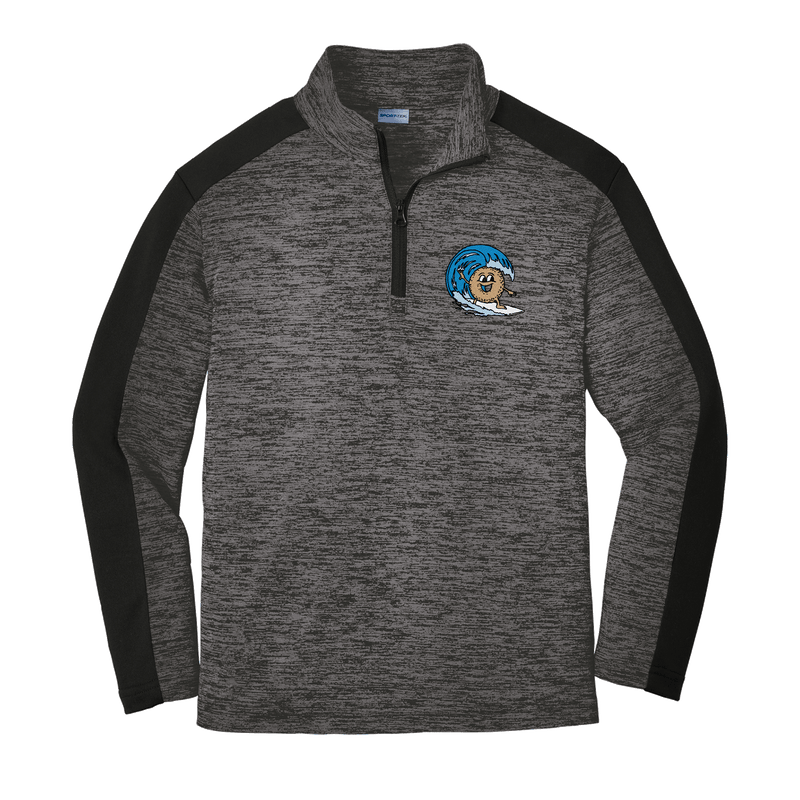 BagelEddi's Youth PosiCharge  Electric Heather Colorblock 1/4-Zip Pullover